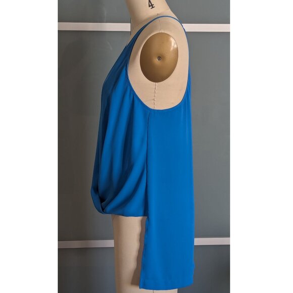 BCBGENERATION Blue Wrap Hi Low Tank Top Size S - Picture 3 of 6